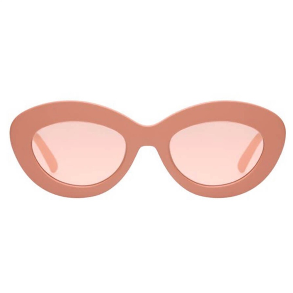 Le Specs Oval Flexus Sunglasses Matte Nude